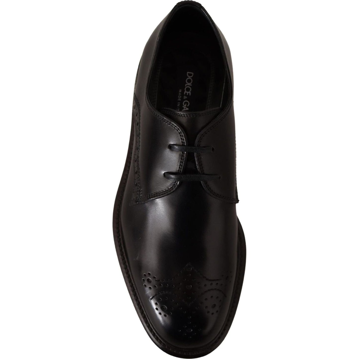Dolce & Gabbana Elegant Black Derby Dress Shoes black-leather-dress-formal-derby-shoes