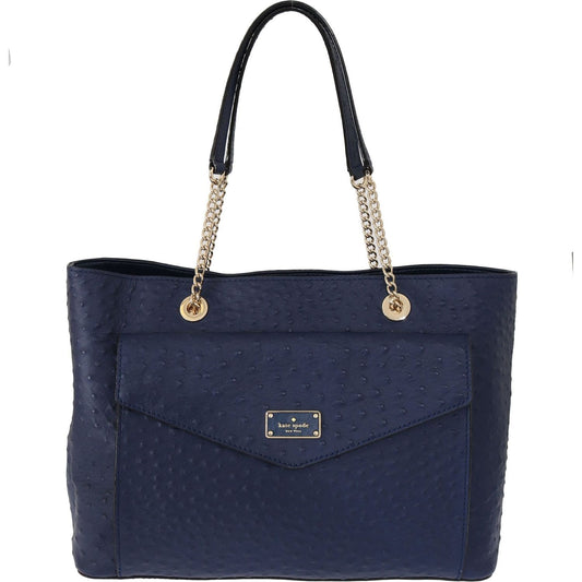 Kate Spade Elegant Ostrich Leather Handbag in Blue WOMAN HANDBAG blue-leather-halsey-la-vita-ostrich-handbag