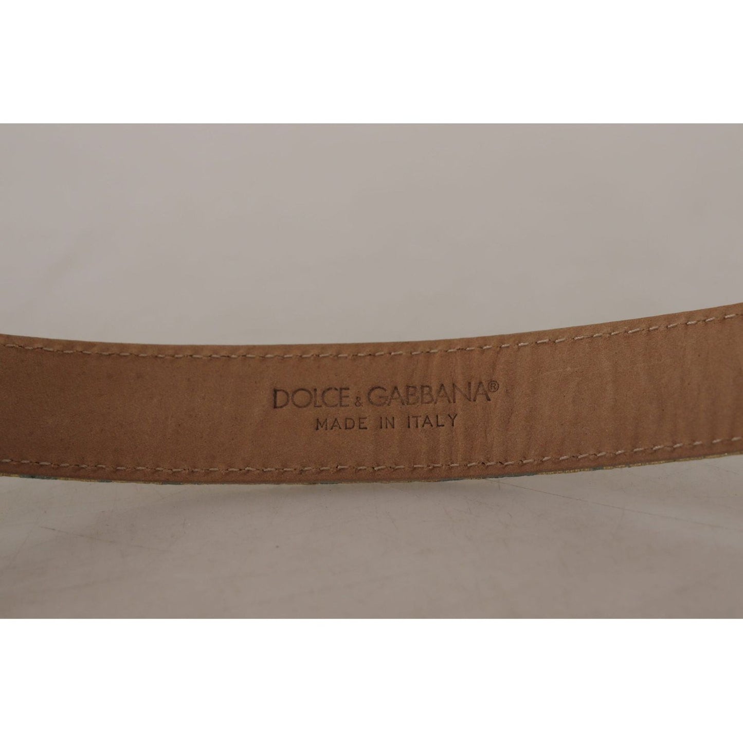 Dolce & GabbanaElegant Light Blue Leather Belt with Gold BuckleMcRichard Designer Brands£309.00