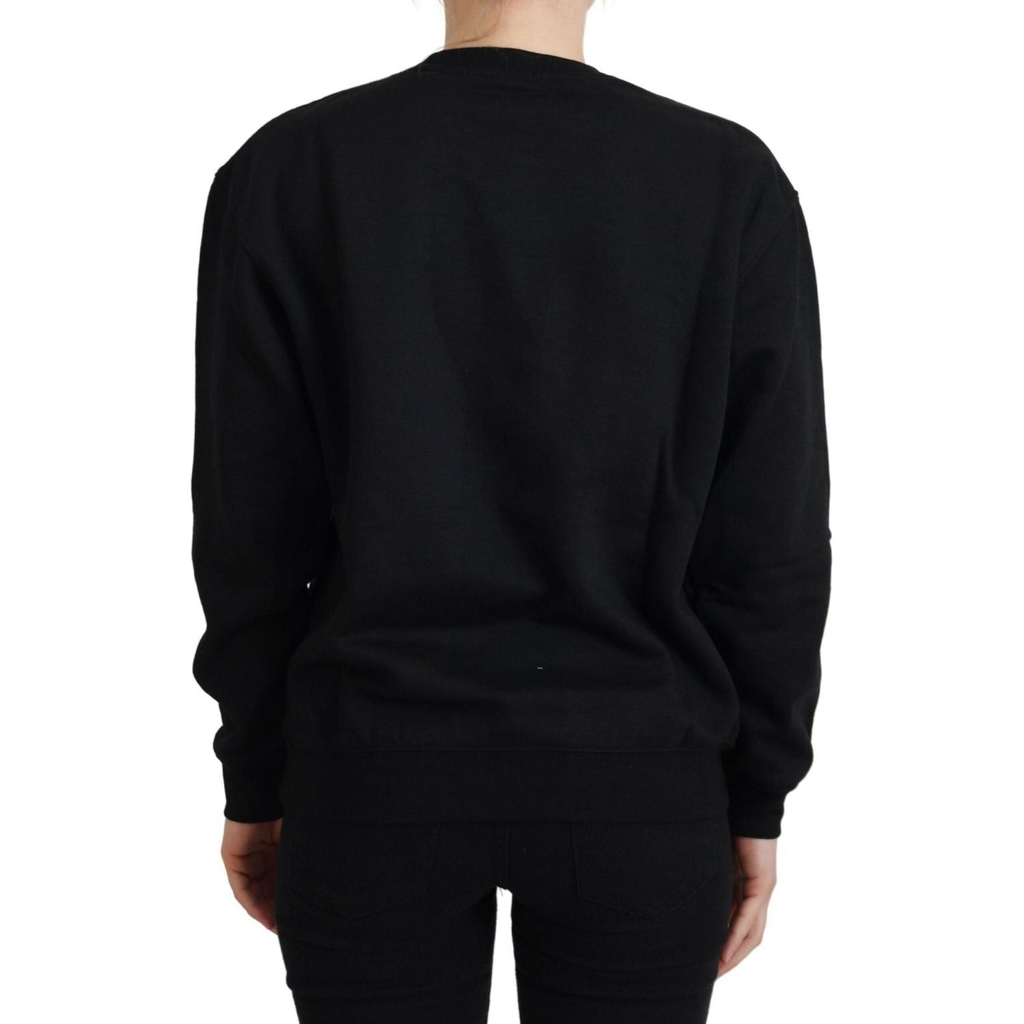 Philippe Model Chic Black Printed Cotton Sweater black-printed-long-sleeves-pullover-sweater-1