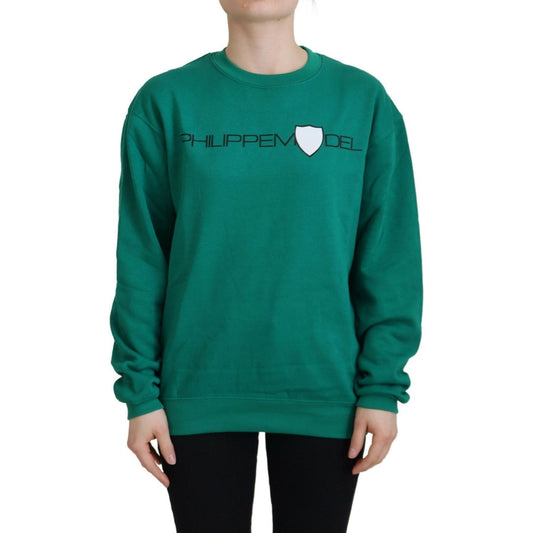Philippe Model Chic Green Printed Long Sleeve Sweater green-printed-long-sleeves-pullover-sweater