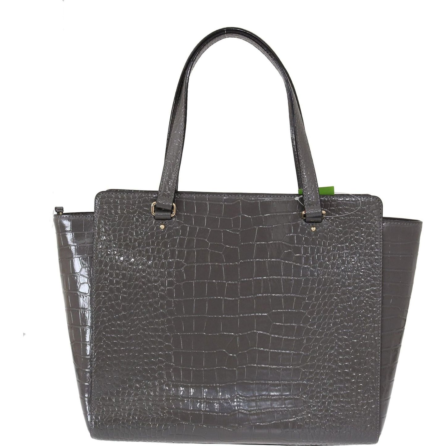 Kate Spade Chic Elissa Gray Leather Handbag WOMAN HANDBAG gray-elissa-bristol-drive-croc-hand-bag
