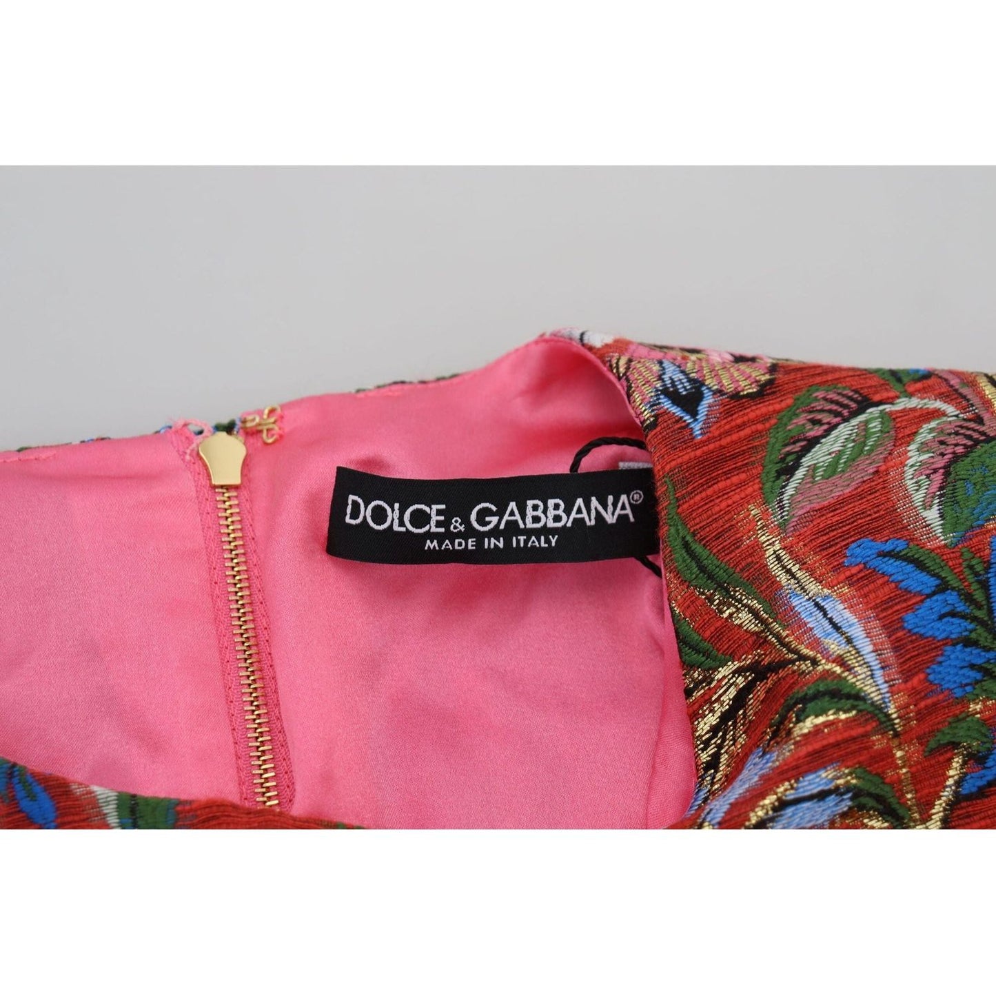 Dolce & Gabbana Elegant Red A-Line Mini Dress red-floral-jacquard-a-line-mini-dress