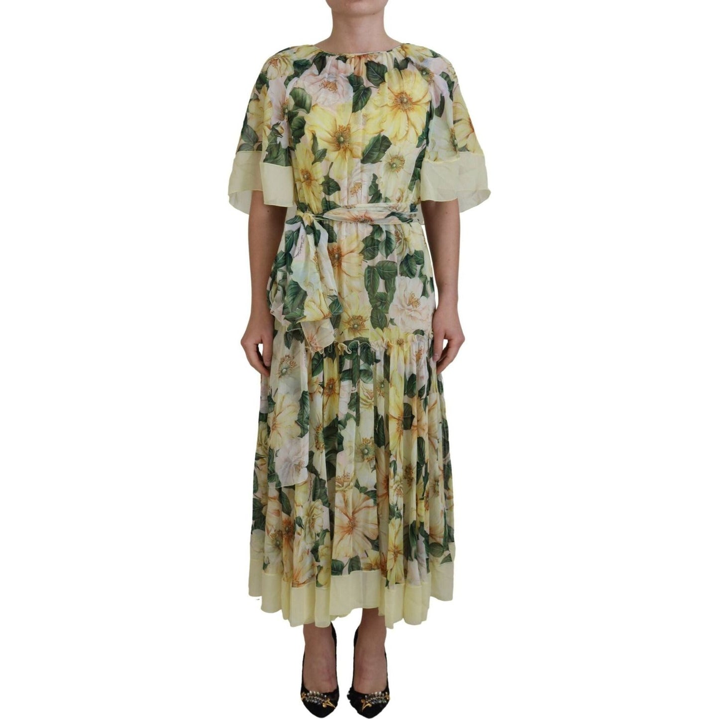 Dolce & Gabbana Elegant Silk Floral Maxi Dress multicolor-silk-floral-print-long-maxi-dress