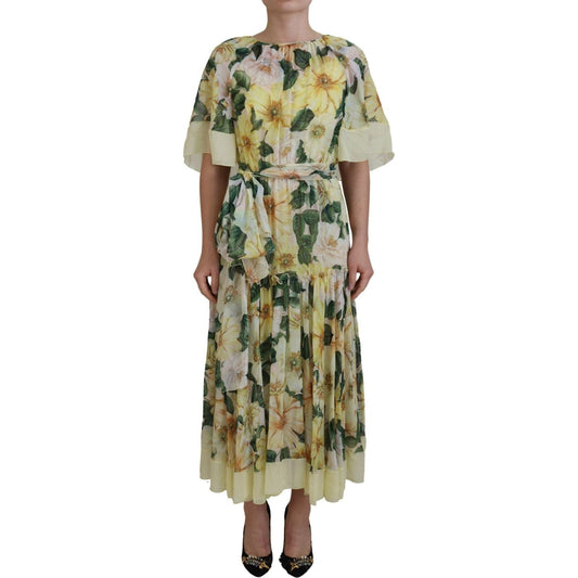Elegant Silk Floral Maxi Dress