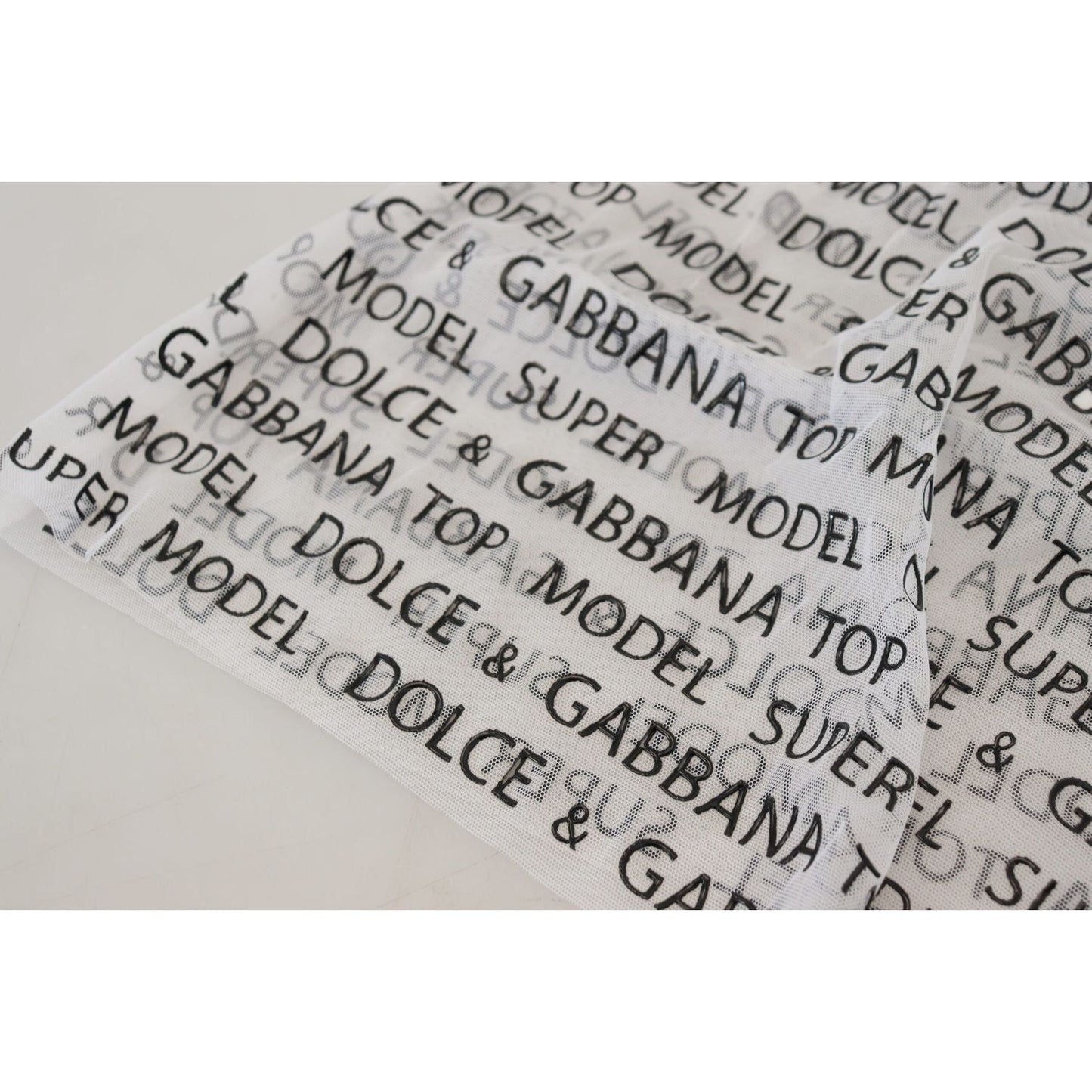 Dolce & Gabbana Elegant White Logo Print Mini Skirt white-logo-see-through-a-line-mini-skirt