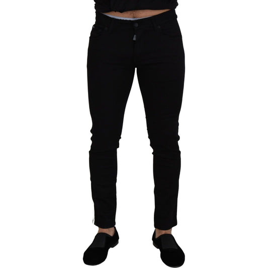 Dolce & Gabbana Elegant Black Slim Fit Denim Pants black-cotton-dg-crown-men-denim-jeans