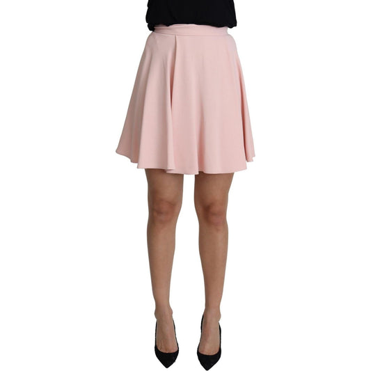 Dolce & Gabbana Elegant Pink Flare A-line Mini Skirt pink-tuck-pleat-flare-a-line-mini-rayon