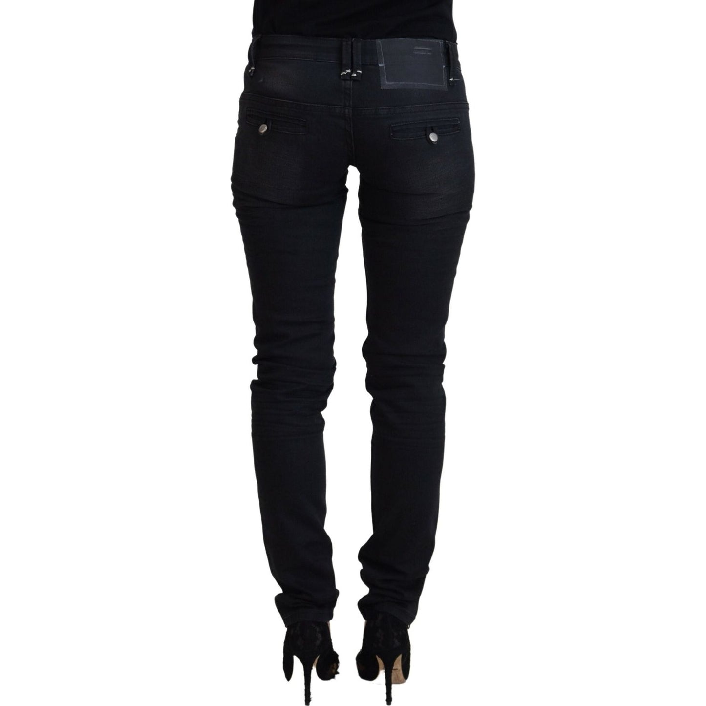 Acht Sleek Black Washed Low Waist Skinny Jeans black-washed-cotton-skinny-women-casual-denim-jeans