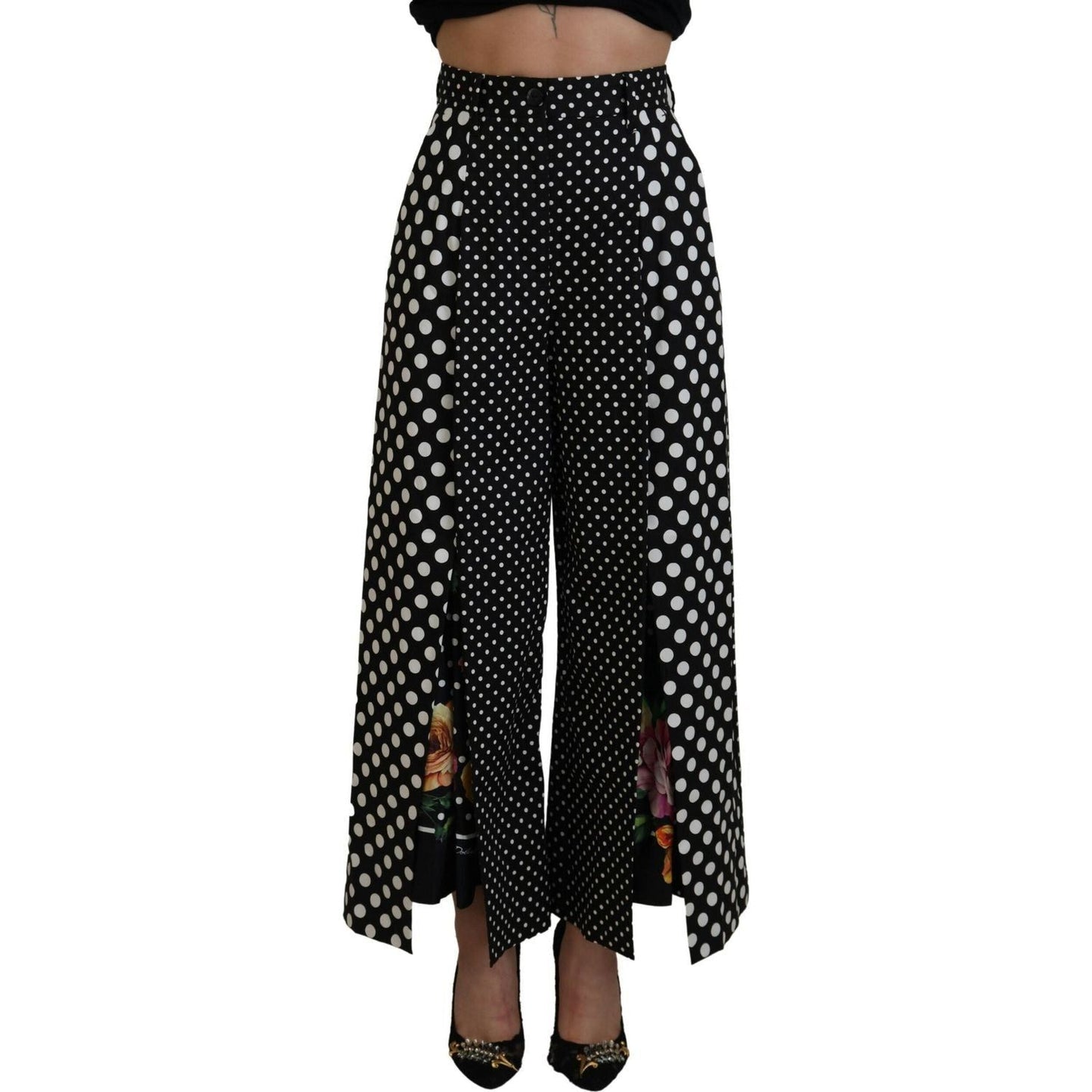 Dolce & Gabbana Elegant High-Waist Polka Dot Pants multicolor-polka-dots-high-waist-pants