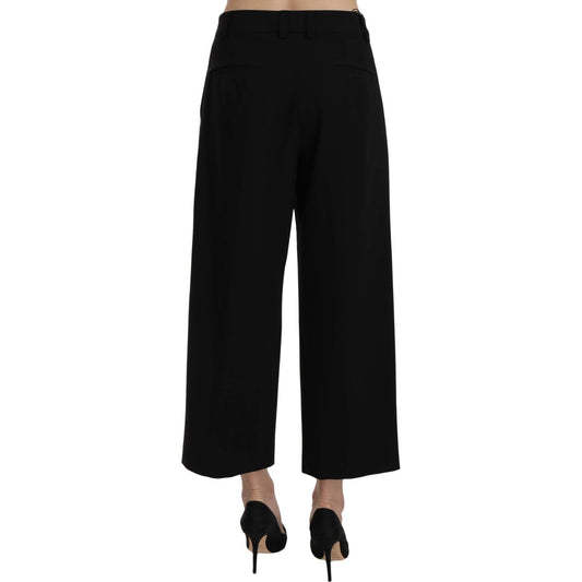 Dolce & Gabbana Elegant Black Cotton Trousers Jeans & Pants black-print-trousers-pants