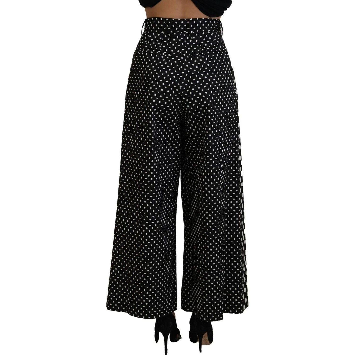 Dolce & Gabbana Elegant High-Waist Polka Dot Pants multicolor-polka-dots-high-waist-pants