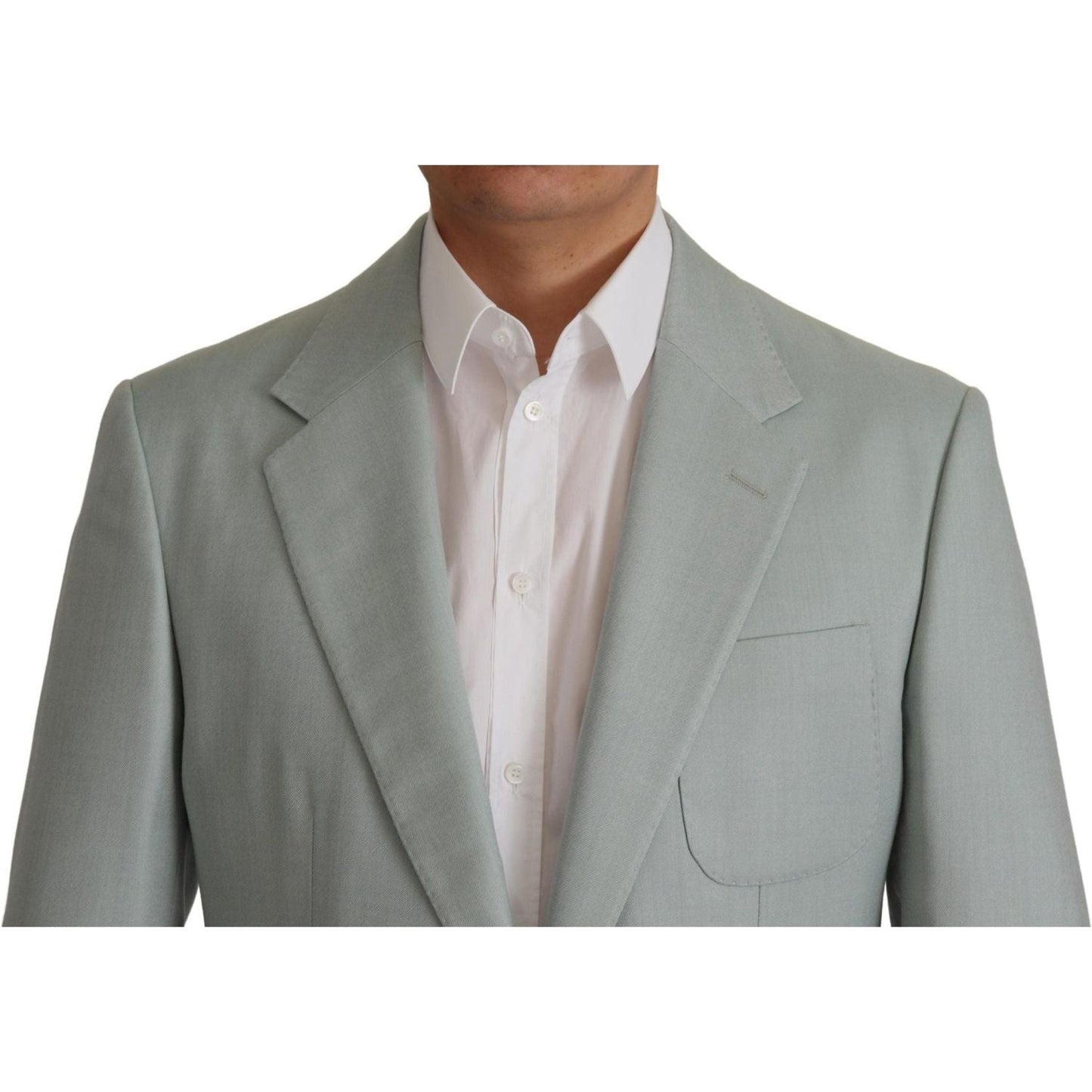 Dolce & Gabbana Elegant Slim Fit Cashmere Silk Blazer Jacket light-green-cashmere-silk-blazer