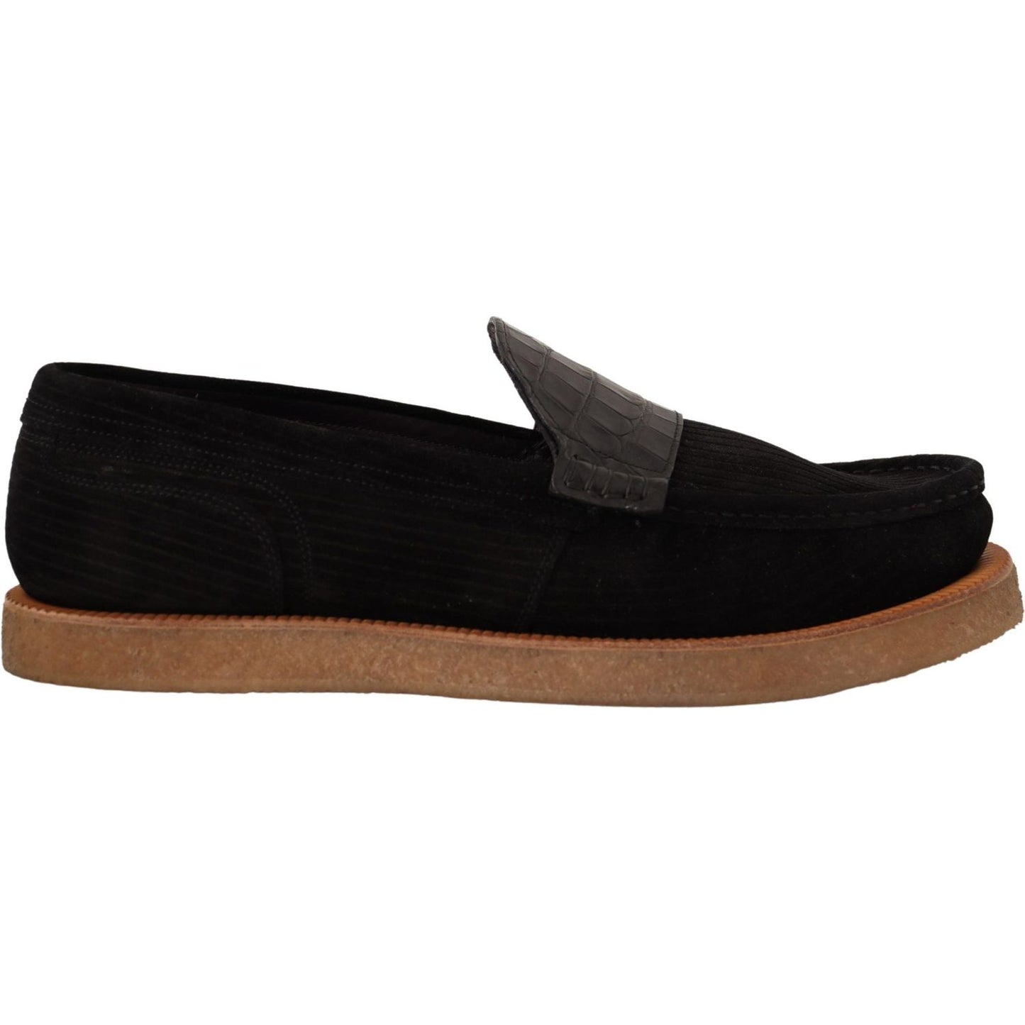 Dolce & Gabbana Elegant Black Alligator Leather Loafers black-fox-leather-moccasins-loafers-shoes IMG_9413-scaled-f1201fab-f08.jpg