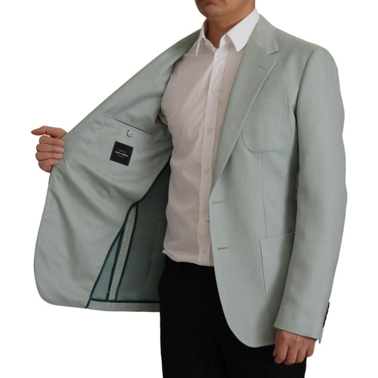 Dolce & Gabbana Elegant Slim Fit Cashmere Silk Blazer Jacket light-green-cashmere-silk-blazer IMG_9414-b60a8e89-08a.jpg
