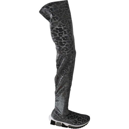 Dolce & GabbanaElegant Leopard Booties Above Knee ShoesMcRichard Designer Brands£389.00