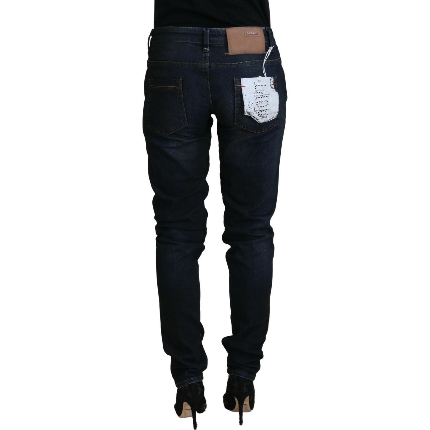 Acht Chic Low Waist Denim Skinny Jeans blue-cotton-skinny-low-waist-women-casual-denim-jeans