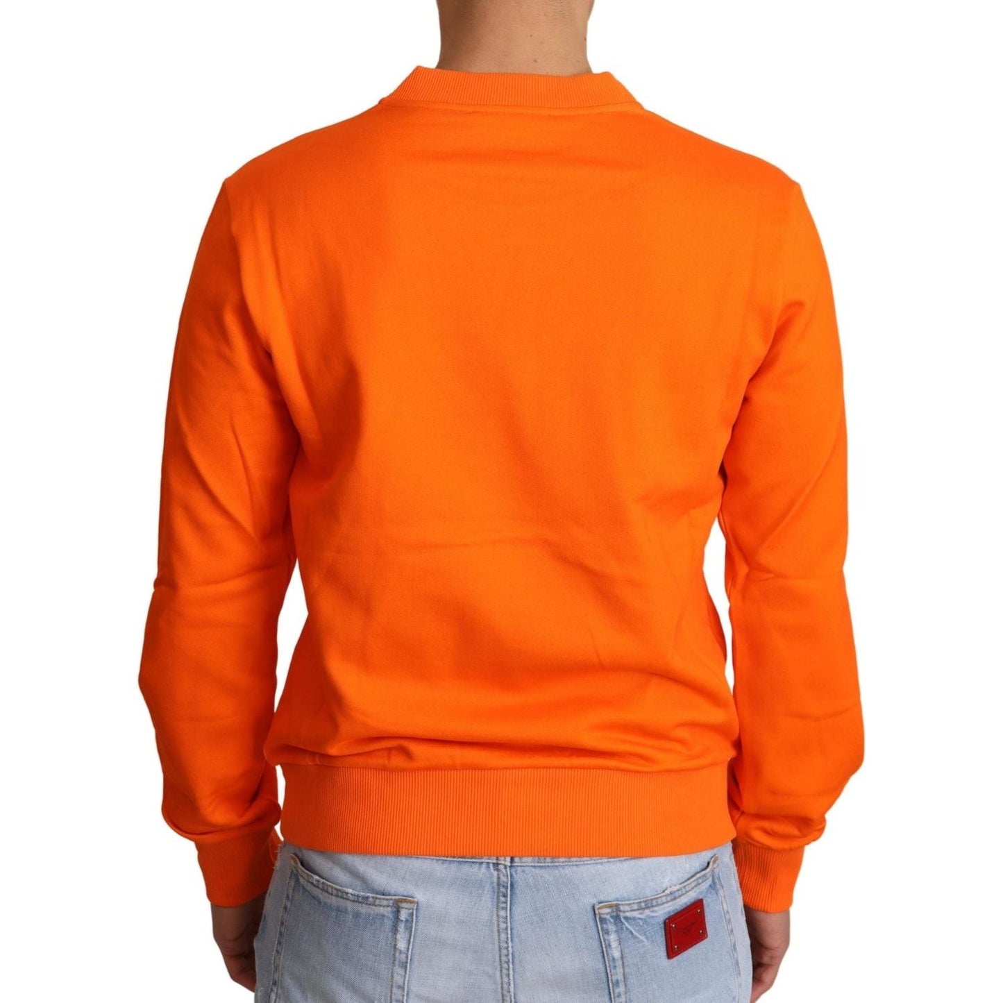 Dolce & Gabbana Regal Crewneck Cotton Sweater in Orange orange-king-ceasar-cotton-pullover-sweater