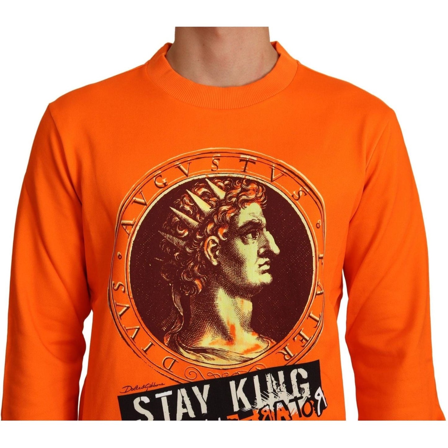 Dolce & Gabbana Regal Crewneck Cotton Sweater in Orange orange-king-ceasar-cotton-pullover-sweater IMG_9429-scaled-54518228-101.jpg