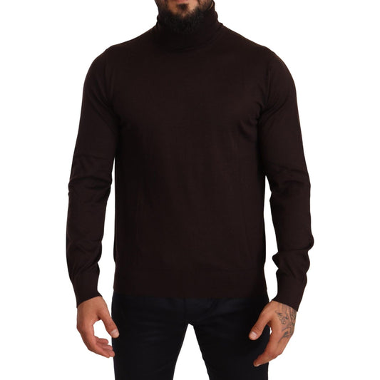 Dolce & Gabbana Elegant Cashmere Turtleneck Sweater Suit brown-cashmere-turtleneck-pullover-sweater-2