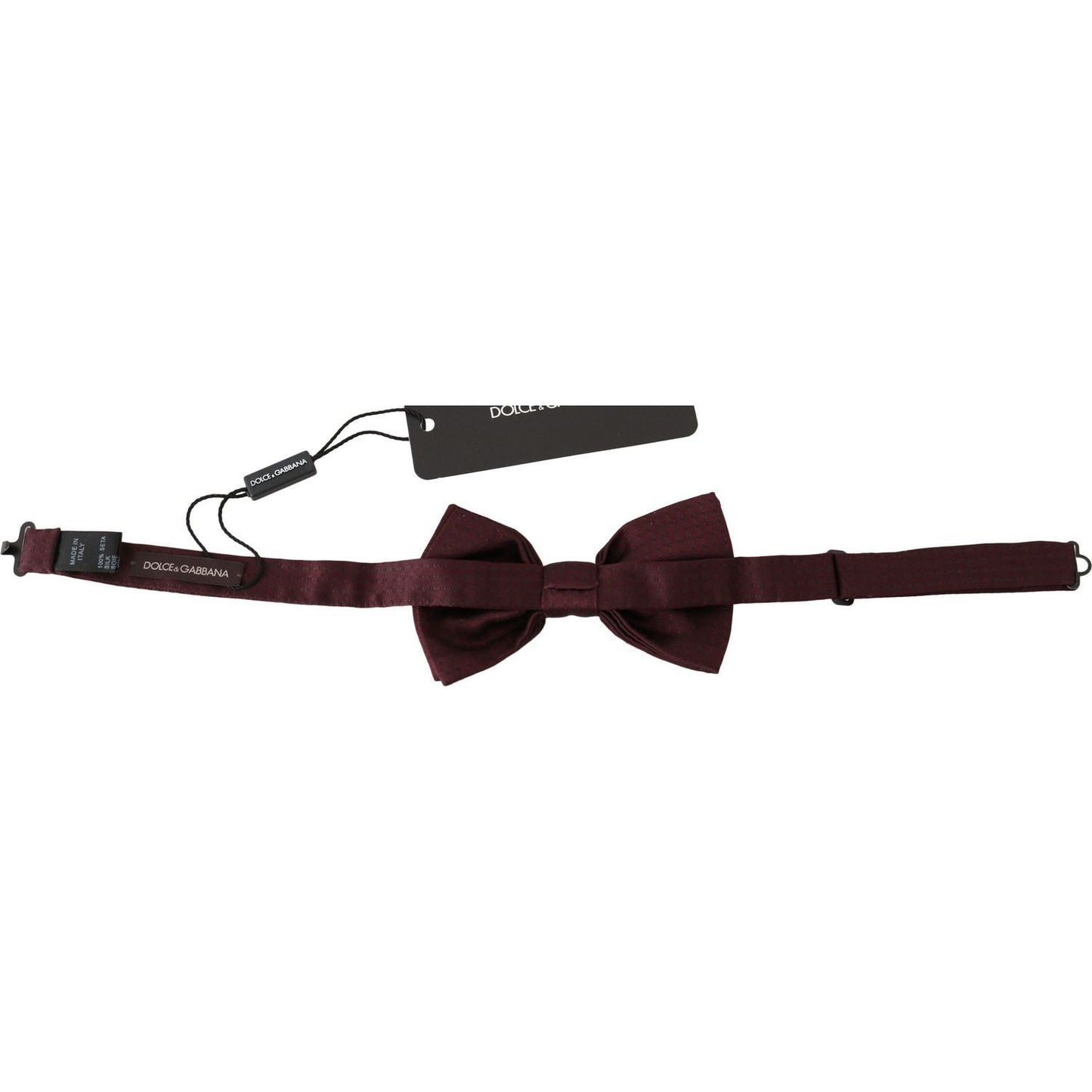 Dolce & Gabbana Elegant Maroon Silk Polka Dot Bow Tie Bow Tie silk-polka-dot-adjustable-neck-bow-tie-papillon