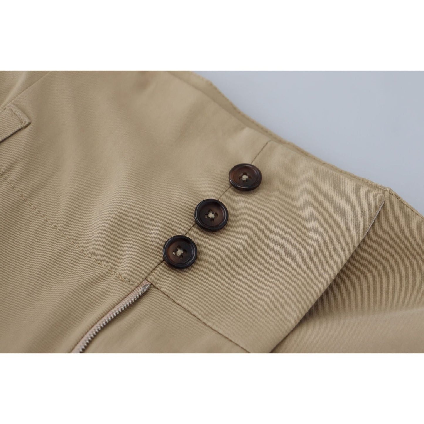 Dolce & Gabbana Elegant High Waist Tapered Trousers brown-cotton-high-waist-tapered-pants