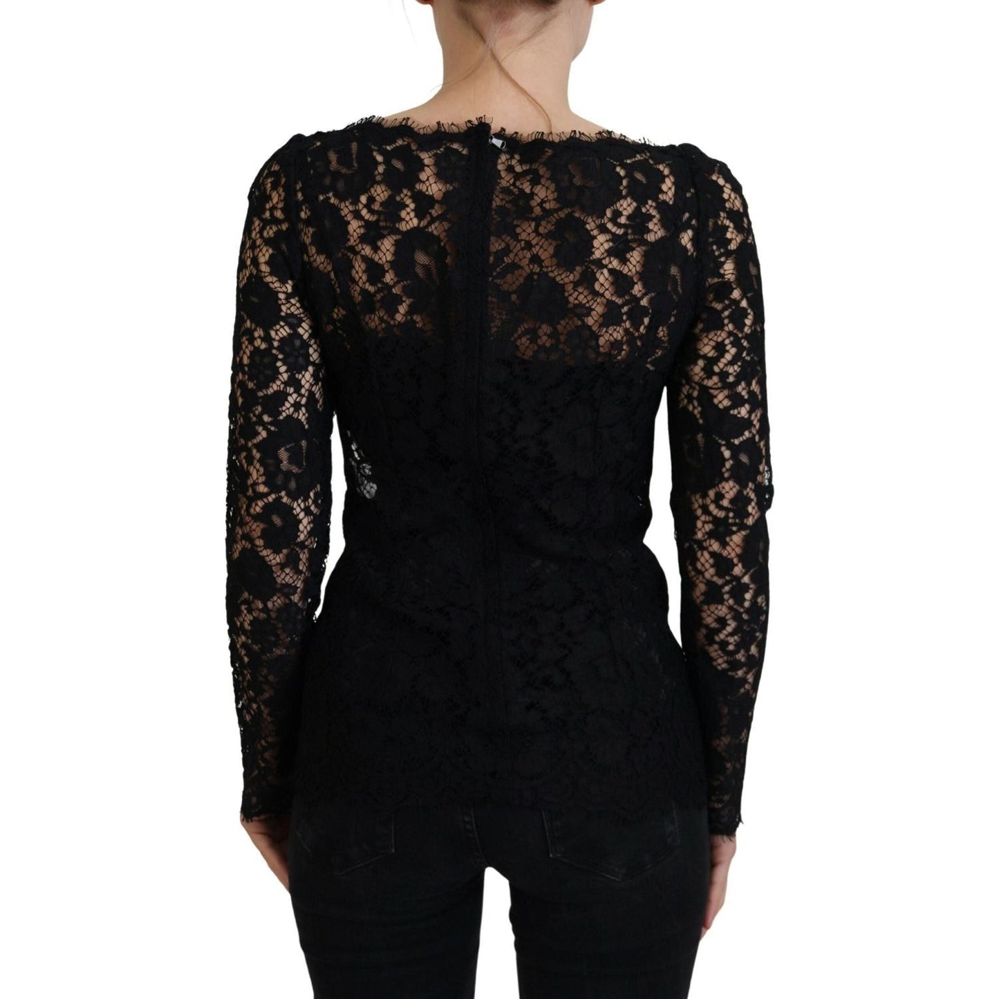 Dolce & GabbanaElegant Floral Lace Long Sleeve TopMcRichard Designer Brands£779.00