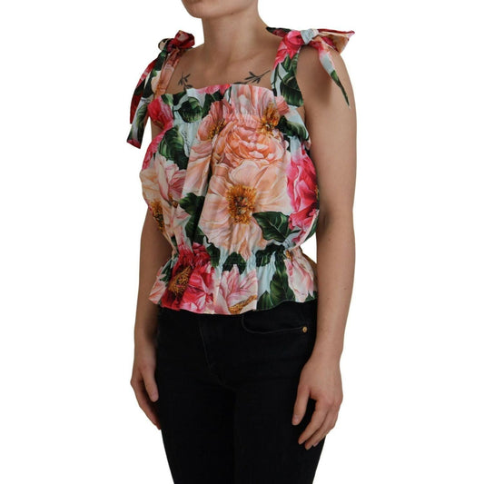 Elegant Floral Print Sleeveless Tank Top