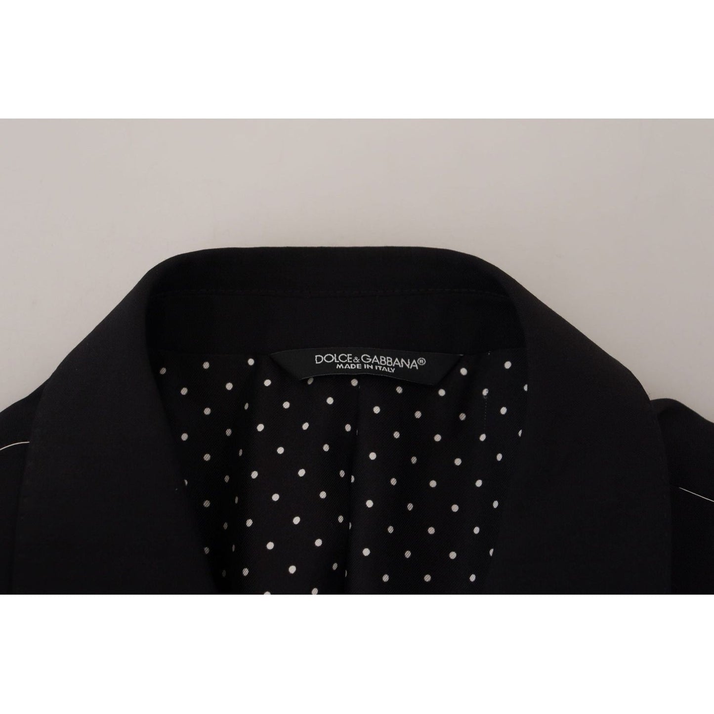 Dolce & Gabbana Sicilian Style Black Single Breasted Blazer black-wool-stretch-slim-fit-jacket-blazer-1