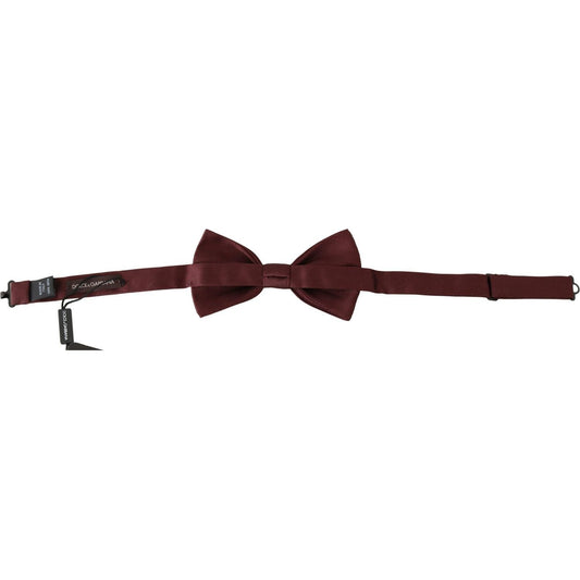 Dolce & Gabbana Elegant Maroon Silk Bow Tie Bow Tie maroon-100-silk-jacquard-men-bow-tie-papillon IMG_9499-scaled-3043d1fb-6e2.jpg