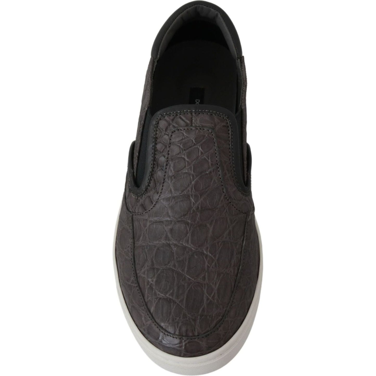 Dolce & Gabbana Elegant Gray Caiman Leather Loafers gray-leather-flat-caiman-mens-loafers-shoes IMG_9533-5f024d31-659.jpg