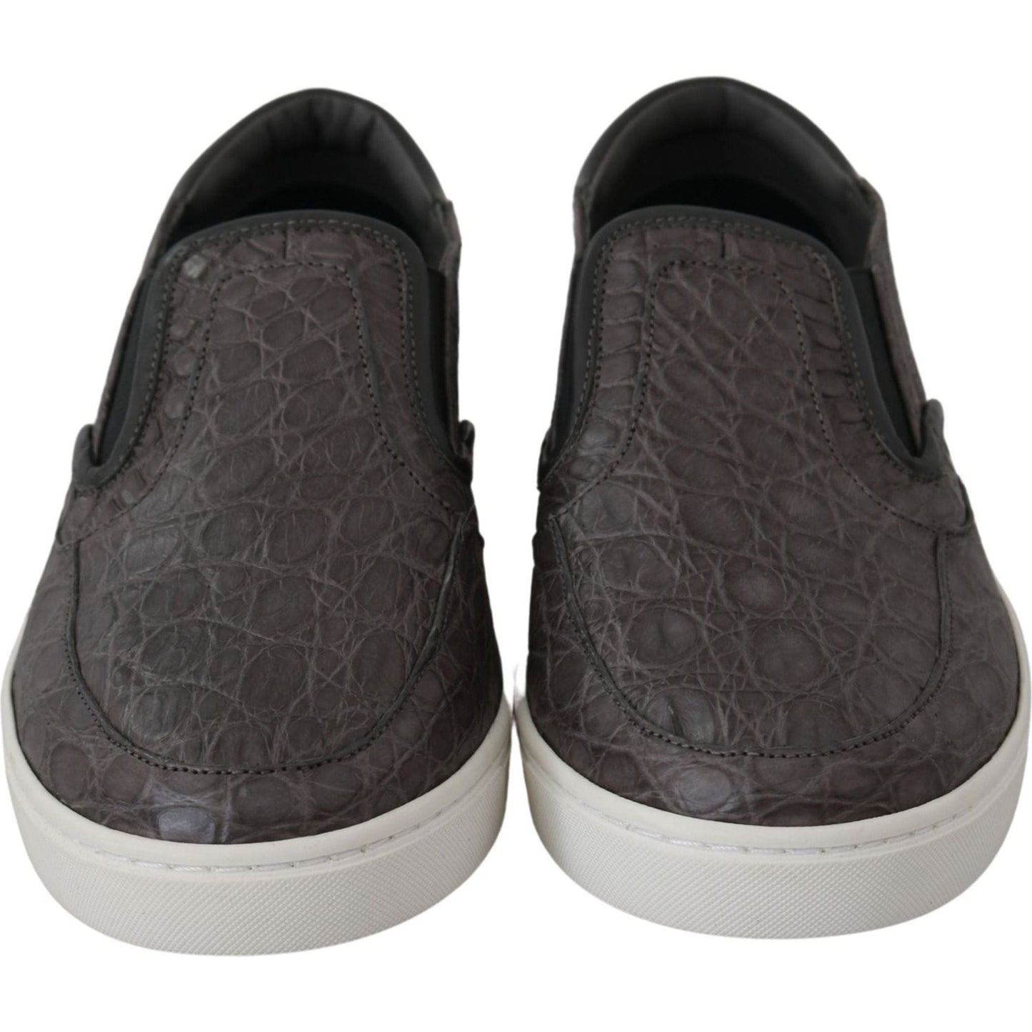 Dolce & Gabbana Elegant Gray Caiman Leather Loafers gray-leather-flat-caiman-mens-loafers-shoes IMG_9536-85a5d15f-3ad.jpg