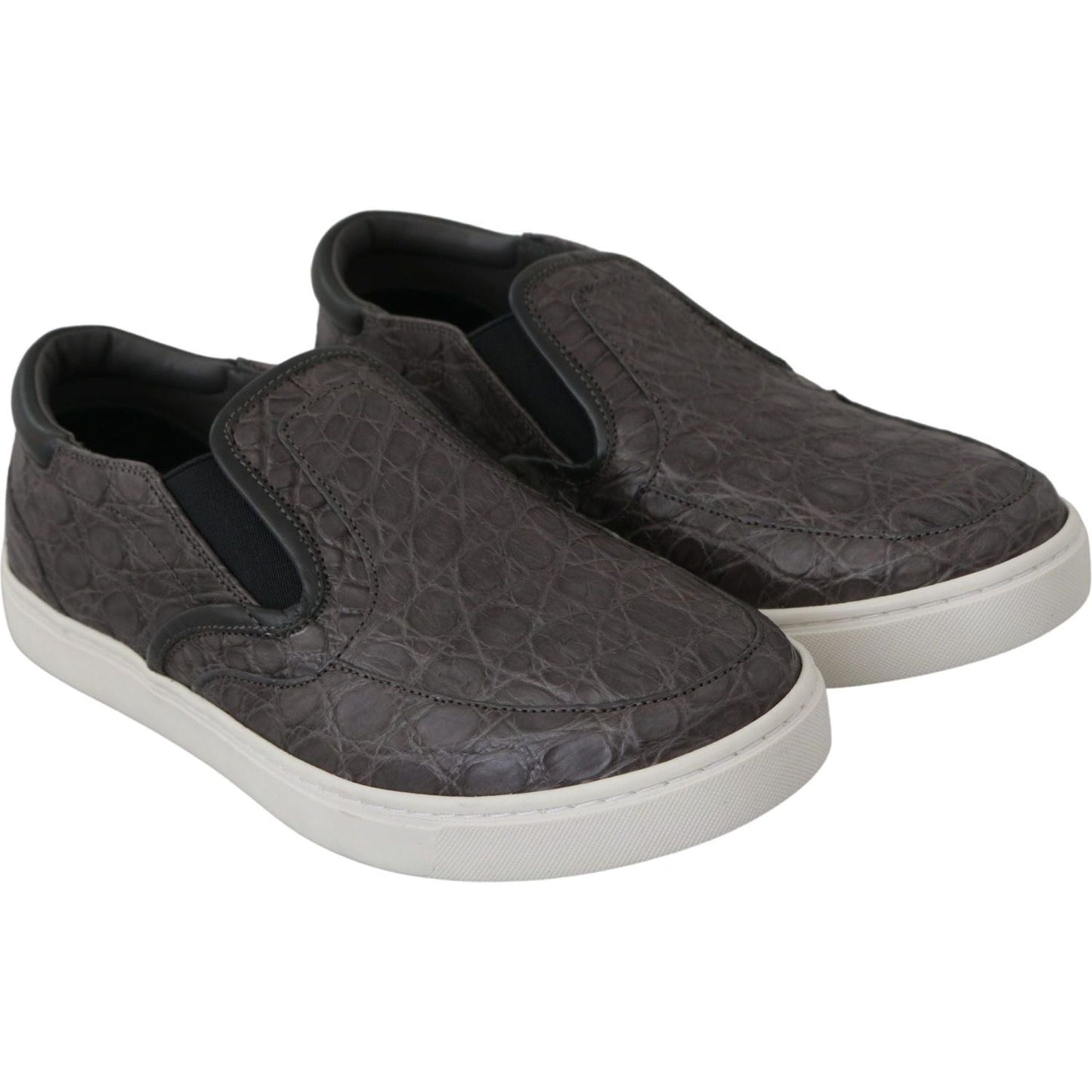 Dolce & Gabbana Elegant Gray Caiman Leather Loafers gray-leather-flat-caiman-mens-loafers-shoes IMG_9537-scaled-ee98ca82-e46.jpg