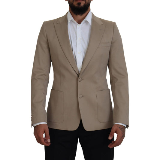 Dolce & Gabbana Elegant Beige Single Breasted Blazer beige-cotton-stretch-slim-jacket-blazer IMG_9543-1-scaled-fbde32a5-364.jpg