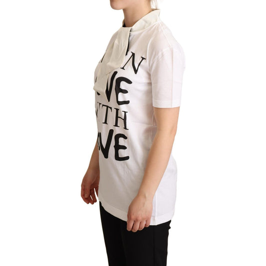 Dolce & Gabbana Chic White Love Motif Silk-Blend Tee white-cotton-silk-im-in-love-top-t-shirt