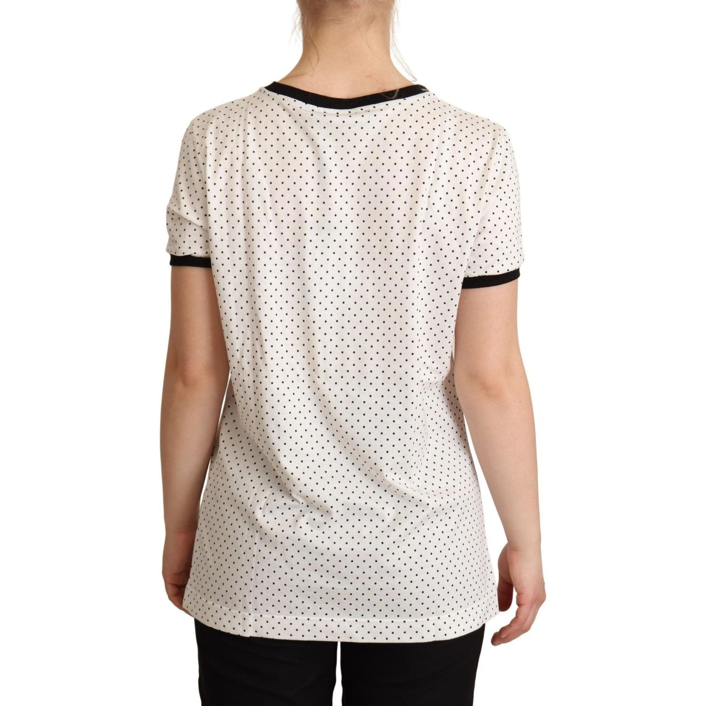 Dolce & Gabbana Polka Dot Crewneck Cotton Tee white-dotted-crewneck-cotton-t-shirt