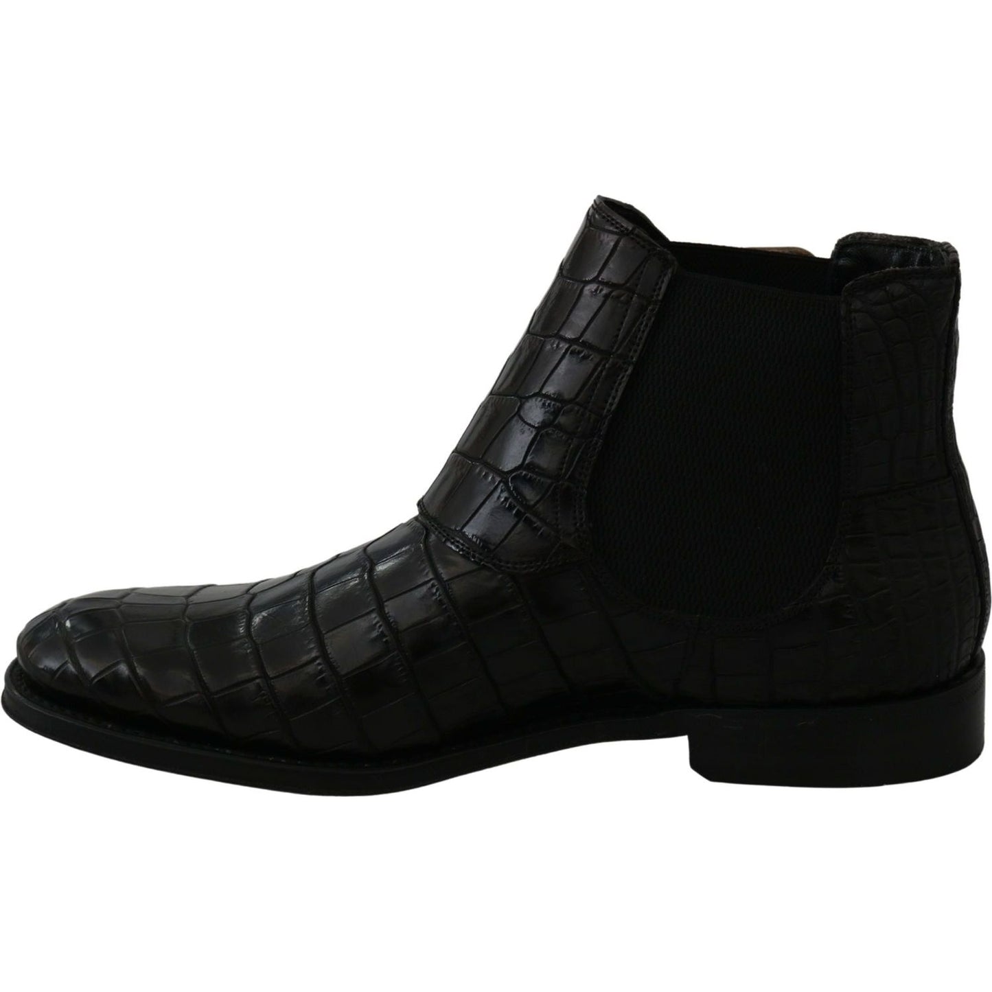 Dolce & Gabbana Elegant Derby Brogue Boots in Exotic Leather black-crocodile-leather-derby-boots-shoes
