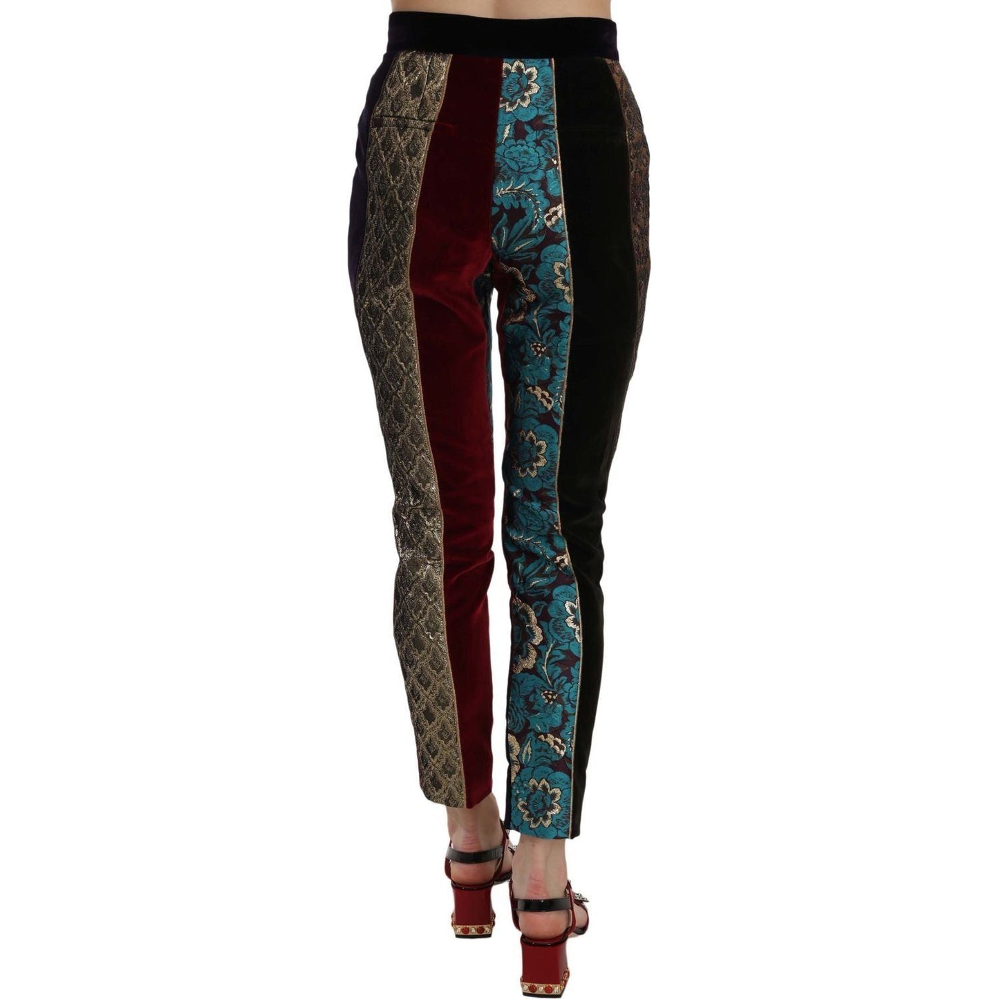 Dolce & Gabbana Elegant Multicolor Jacquard Cropped Pants multicolor-jacquard-cropped-tapered-pants