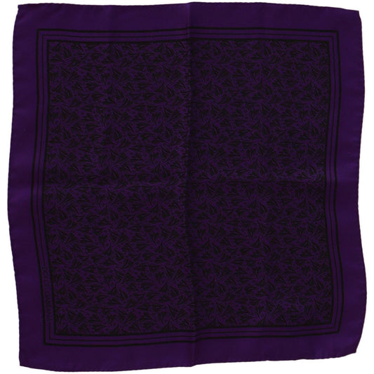 Dolce & Gabbana Elegant Silk Pocket Square in Purple Scarves purple-patterned-square-handkerchief-scarf IMG_9600-scaled-4ef8cab1-d5e.jpg