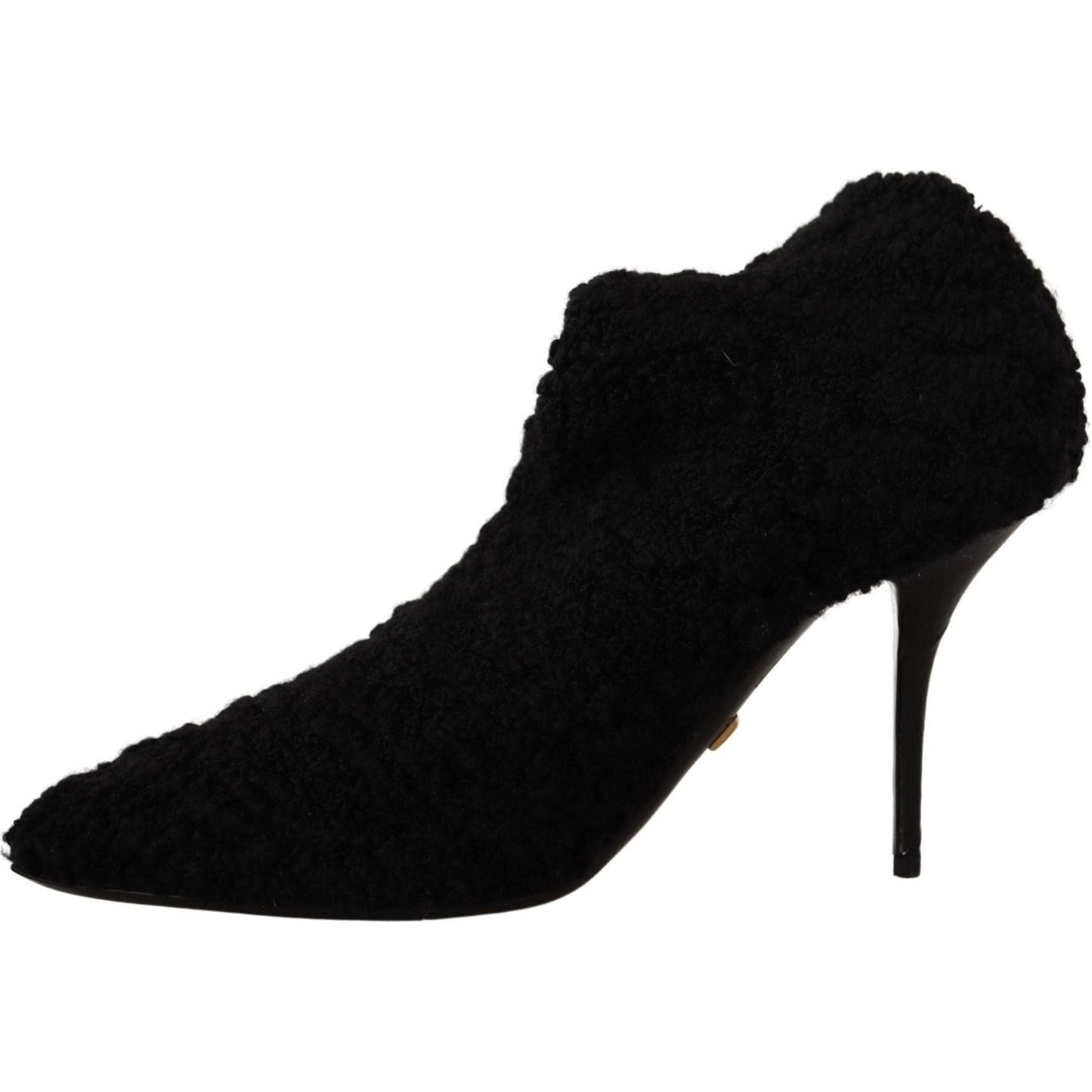 Dolce & Gabbana Elegant Black Mid-Calf Viscose Boots black-stiletto-heels-mid-calf-women-boots