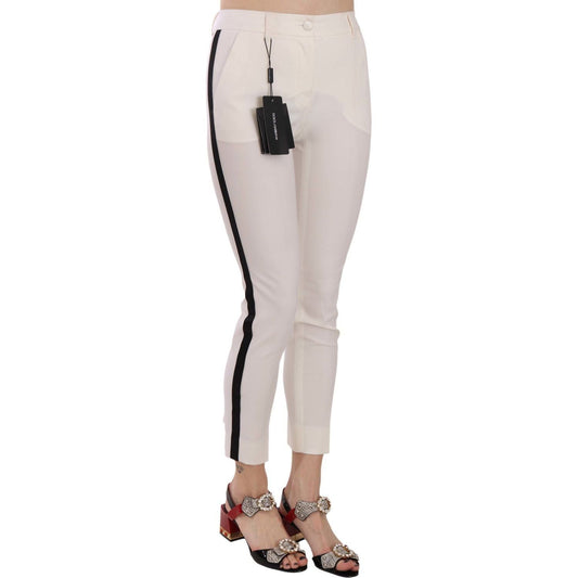 Dolce & Gabbana Elegant Side Stripe Cropped Wool Trousers white-side-stripe-cropped-skinny-pants IMG_9629-scaled-db9ca38b-17b.jpg