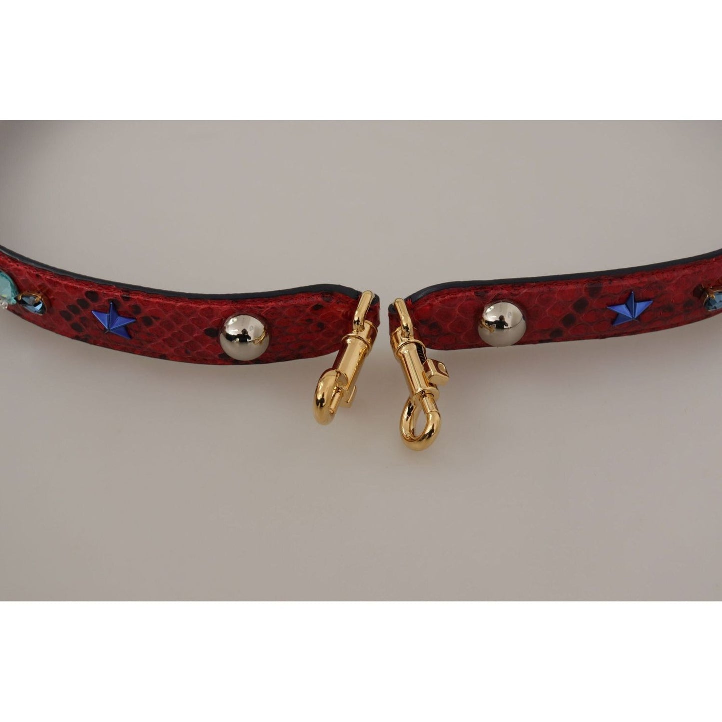 Dolce & Gabbana Chic Red Python Leather Shoulder Strap red-exotic-leather-crystals-shoulder-strap
