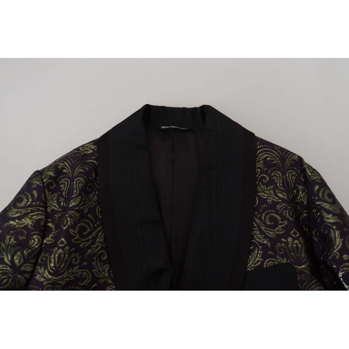 Dolce & Gabbana Gold Jacquard Robe Jacket gold-purple-baroque-jacket-blazer-robe IMG_9636-scaled-21d069c7-93d.jpg
