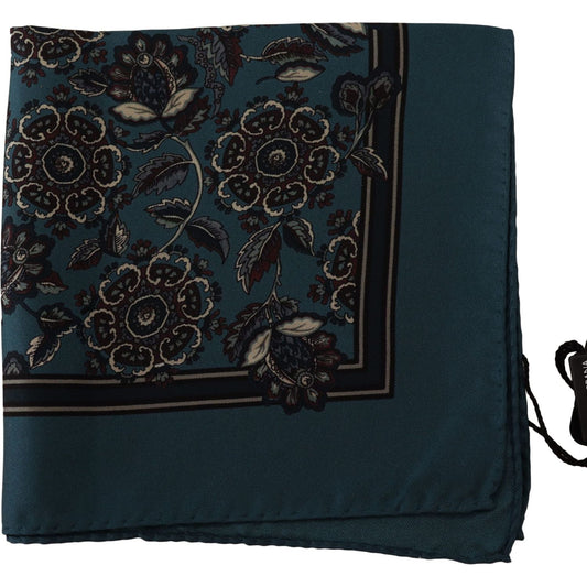 Dolce & Gabbana Elegant Silk Floral Pocket Square Scarves blue-floral-silk-square-handkerchief-scarf-1 IMG_9638-scaled-540b5067-459.jpg