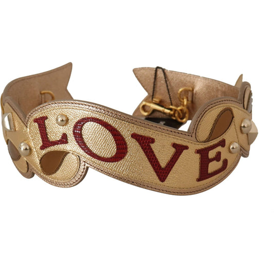 Dolce & GabbanaElegant Gold Leather Shoulder StrapMcRichard Designer Brands£459.00