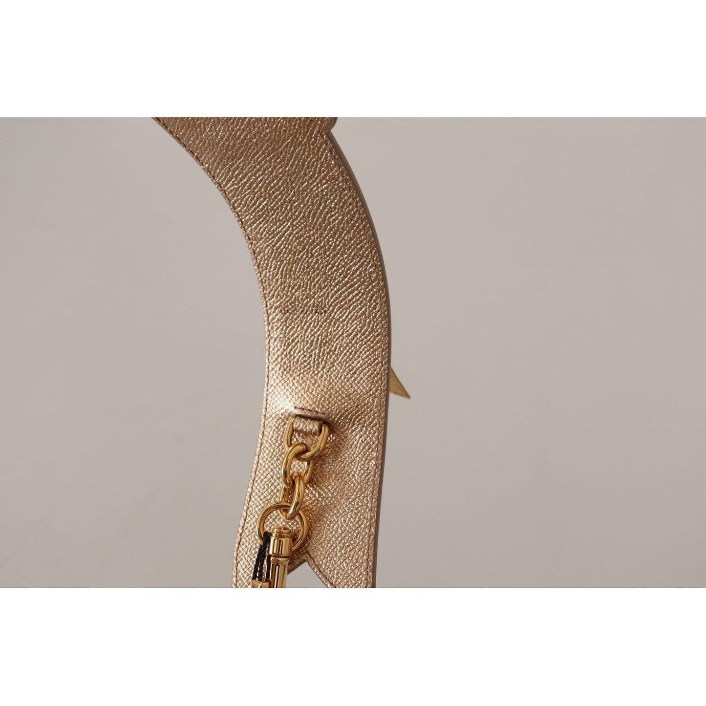 Dolce & Gabbana Elegant Gold Leather Shoulder Strap gold-leather-love-patch-bag-shoulder-strap