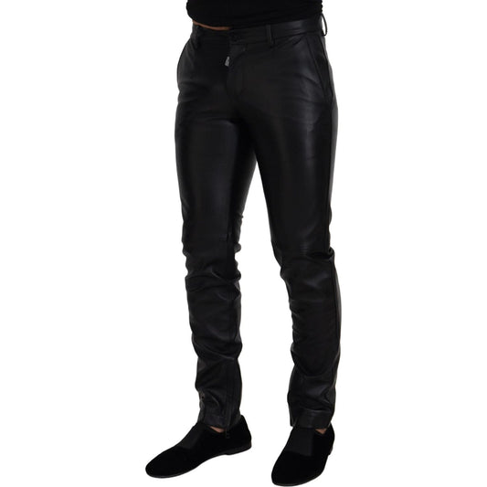 Dolce & GabbanaElegant Black Agnello Trousers for MenMcRichard Designer Brands£1749.00