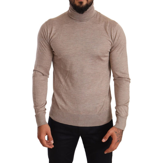 Dolce & Gabbana Beige Turtleneck Cashmere-Silk Blend Sweater beige-cashmere-turtleneck-pullover-sweater IMG_9709-scaled-db53b606-c09.jpg