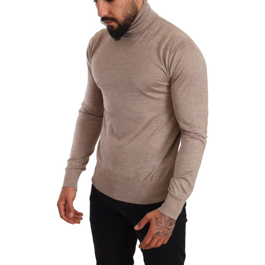 Dolce & Gabbana Beige Turtleneck Cashmere-Silk Blend Sweater beige-cashmere-turtleneck-pullover-sweater IMG_9710-scaled-4757395c-19a.jpg