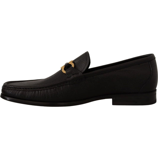 Salvatore Ferragamo Elegant Black Calf Leather Loafers Dress Shoes black-calf-leather-moccasins-loafers-shoes IMG_9713-scaled-663018bb-9ac.jpg